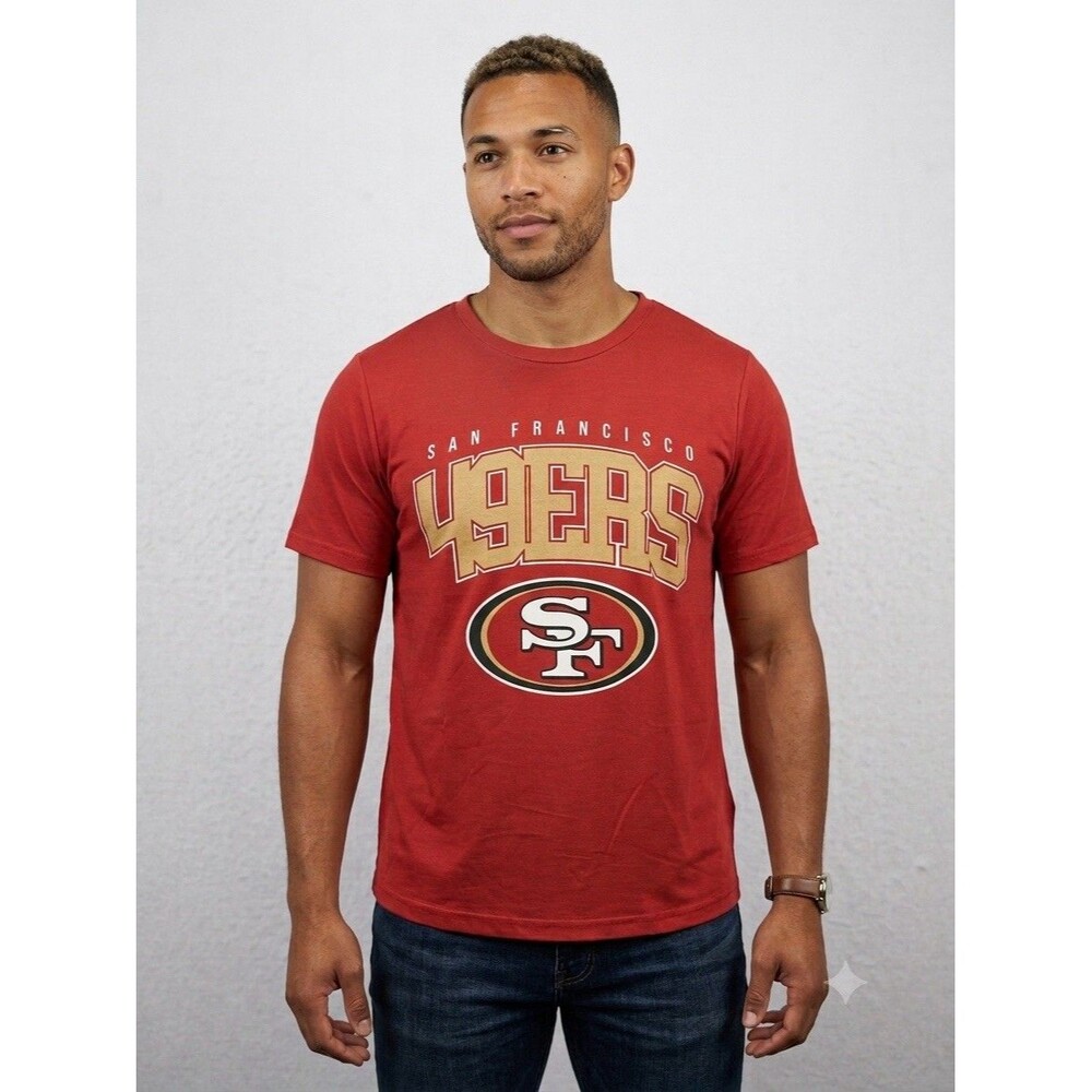 FOCO NFL Mens San Francisco 49ers Rash Guard Shirt Red UPF 20+ Large NWT